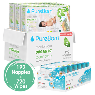 Pureborn Monthly Nappy and Wipes Bundles