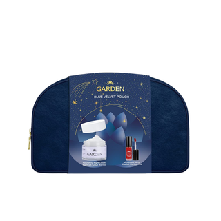 Garden Blue Velvet Pouch | Nourishing Night Cream with Avocado 50ml + Mini long-lasting liquid matte lipstick Glorious Red 05