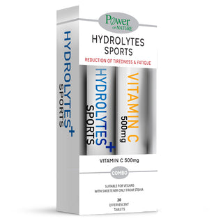 Power of Nature Hydrolytes Sports Stevia 20 Eff. Tabs + Vitamin C 500mg 20 Eff. Tabs.