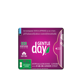 Gentle Day Organic Cotton Absorbent Liners w/ FAR-IR Anion Strip 20pc