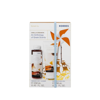Korres Body Set Vanilla Cinnamon Renewing Body Cleanser + Body Smoothing Milk