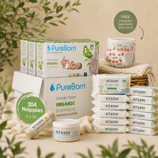 Monthly Baby Essential Bundle - with Pureborn Nappies